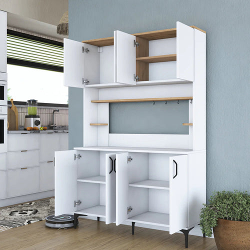 Dulap Bucătărie NICE 3 rafturi 8 uși, 120 x 184 cm - Maroom