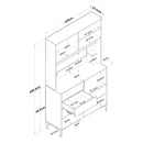 Dulap Bucătărie NICE 4 rafturi 8 uși 2 sertare, 120 x 204 cm - Maroom