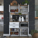 Dulap Bucătărie NICE 4 rafturi 8 uși 2 sertare, 120 x 204 cm - Maroom