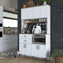 Dulap Bucătărie NICE 4 rafturi 8 uși 2 sertare, 120 x 204 cm - Maroom