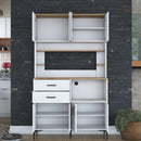 Dulap Bucătărie NICE 4 rafturi 8 uși 2 sertare, 120 x 204 cm - Maroom