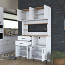 Dulap Bucătărie NICE 4 rafturi 8 uși 2 sertare, 120 x 204 cm - Maroom