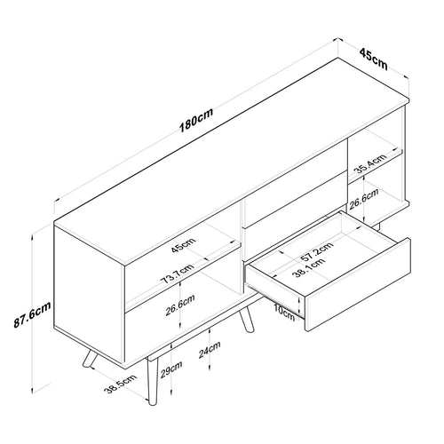 Comodă SOUL 3 uşi 3 sertare 180 x 88 cm - Maroom