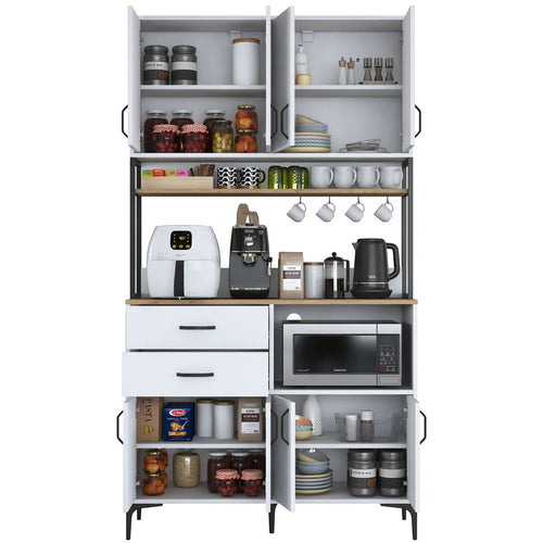 Dulap Bucătărie NICE 2 rafturi 8 uși 2 sertare, 120 x 219 cm - Maroom