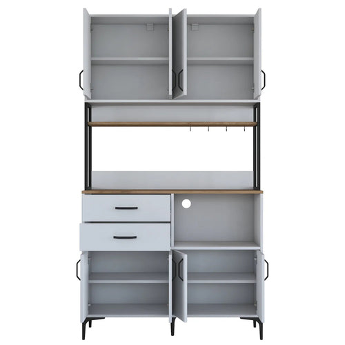 Dulap Bucătărie NICE 2 rafturi 8 uși 2 sertare, 120 x 219 cm - Maroom