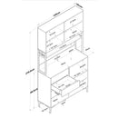 Dulap Bucătărie NICE 2 rafturi 8 uși 2 sertare, 120 x 219 cm - Maroom