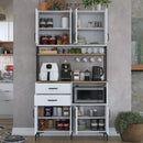 Dulap Bucătărie NICE 2 rafturi 8 uși 2 sertare, 120 x 219 cm - Maroom