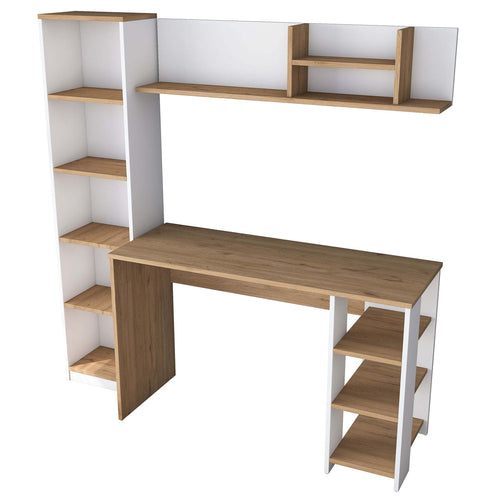 Birou VICTORIA 12 rafturi 120 x 45 cm, Alb - Maroom