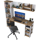 Birou VICTORIA 12 rafturi 120 x 45 cm, Alb - Maroom