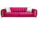 Canapea extensibilă 3 locuri EMERALD NW 215 cm, material:Catifea, picioarelor: auriu,  din fata