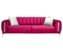 Canapea extensibilă 3 locuri EMERALD NW 215 cm, material:Catifea, picioarelor: auriu,  din fata