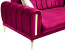 Canapea extensibilă 3 locuri EMERALD NW 215 cm, material:Catifea, picioarelor: auriu,  din fata