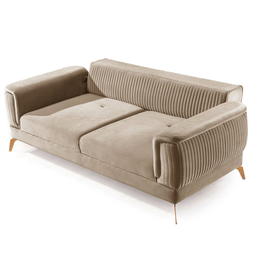 Canapea extensibilă BUTTERFLY 3 locuri  220 cm , material:Catifea,  picioarelor: Metal, detalie extensibila