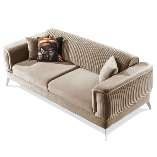 Canapea extensibilă BUTTERFLY 3 locuri  220 cm , material:Catifea,  picioarelor: Metal, din sus