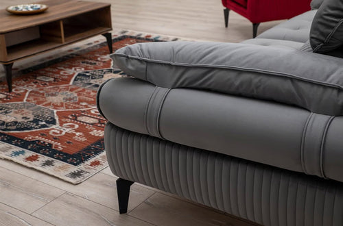 Canapea extensibilă 3 locuri MONREAL, Tip material:&nbsp;Catifea exclusivă, Tipul picioarelor: Poliuretan cu acoperire naturală foarte durabil , detalie