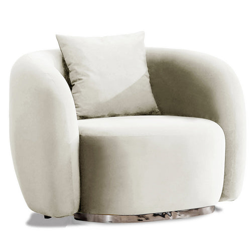 Fotoliu MUFFIN-MR, Opțiuni culoare, Material : Catifea  Picior&nbsp : Metal Argintiu, Pernă Pentru Spate : Burete moale