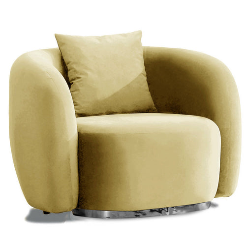 Fotoliu MUFFIN-MR, Opțiuni culoare, Material : Catifea  Picior&nbsp : Metal Argintiui -  gold - tesatura , Pernă Pentru Spate : Burete moale