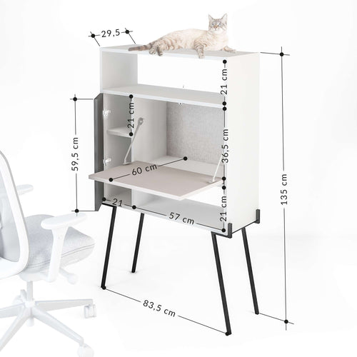 Birou OPTIMUS 2 rafturi 1 ușă 84 x 29 cm, Opțiuni culoare - Maroom