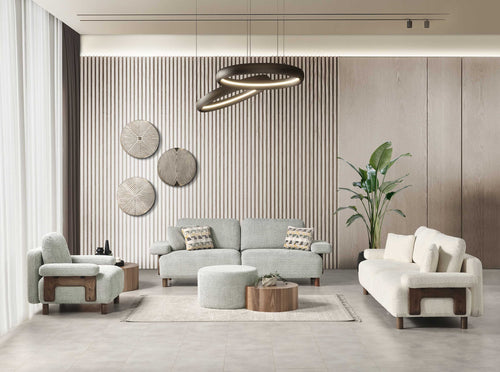 Canapea LAVA  , Țesătură modernă și moale, picioarelor: Lemn  2 canapele 1 fotoliu