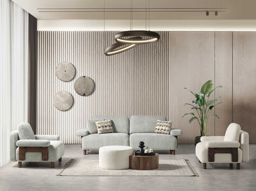 Canapea LAVA  , Țesătură modernă și moale, picioarelor: Lemn  1 canapea 2 fotoliu