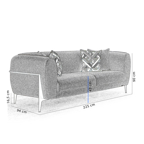 Canapea 3 locuri ESILA 225 cm, Opțiuni culoare - Maroom