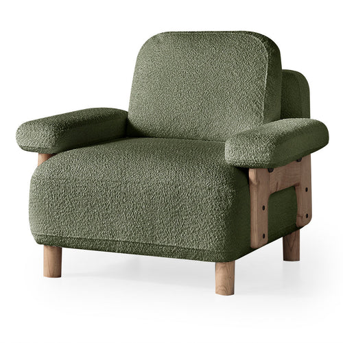 Fotoliu  LAVA  , Țesătură modernă și moale, picioarelor: Lemn  1   , din perspectiva