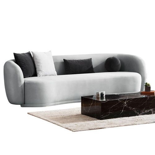 Canapea MUFFIN-MR, Opțiuni culoare, Material : Catifea  Picior&nbsp : Metal Argintiu, Pernă Pentru Spate : Burete moale