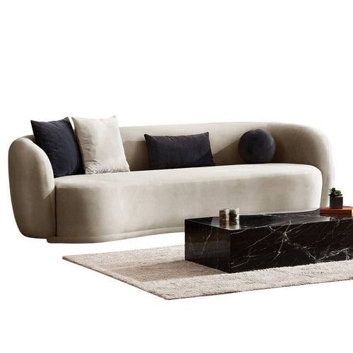 Canapea MUFFIN-MR, Opțiuni culoare, Material : Catifea  Picior&nbsp : Metal Argintiu, Pernă Pentru Spate : Burete moale