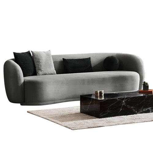 Canapea MUFFIN-MR, Opțiuni culoare, Material : Catifea  Picior&nbsp : Metal Argintiu, Pernă Pentru Spate : Burete moale