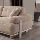 Canapea PANDA extensibil 3 locuri  textură modernă boucle picioarelor: Lemn. extensibila  din lateral