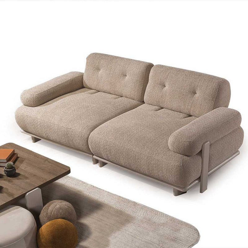 Canapea PANDA extensibil 3 locuri  textură modernă boucle picioarelor: Lemn. extensibila