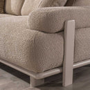 Canapea PANDA extensibil 3 locuri  textură modernă boucle picioarelor: Lemn. extensibila  din lateral