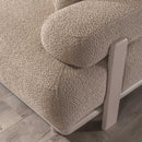 Canapea PANDA extensibil 3 locuri  textură modernă boucle picioarelor: Lemn. extensibila  din lateral detalie