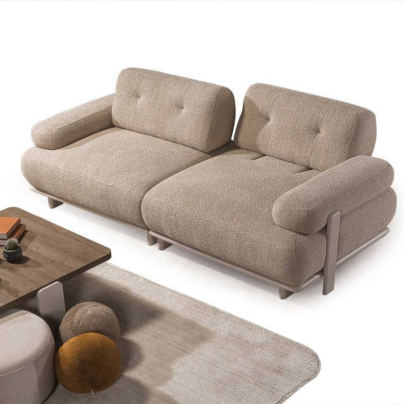 Canapea PANDA extensibil 3 locuri  textură modernă boucle picioarelor: Lemn. extensibila