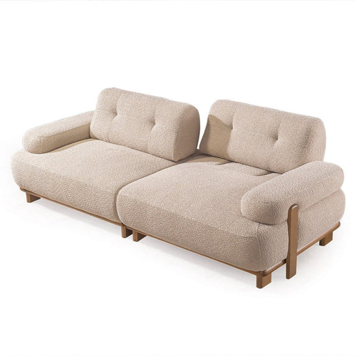 Canapea PANDA extensibil 3 locuri  textură modernă boucle picioarelor: Lemn. extensibila