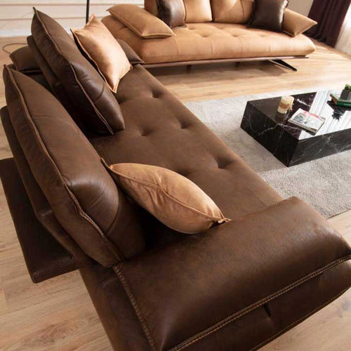 Canapea extensibilă TESLA,  senzația de piele natural, Picioarele : din metal vopsit în câmp electrostatic. , extensibila detalie ,  , spatar extins