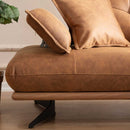 Canapea extensibilă TESLA,  senzația de piele natural, Picioarele : din metal vopsit în câmp electrostatic. , extensibila detalie , din sus brațul ridicat