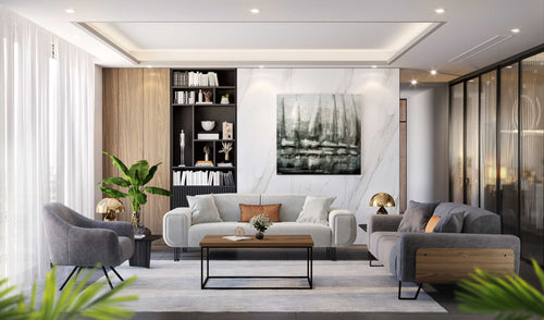 Canapea extensibilă BASIC cu decor din lemn, Opțiuni culoare și dimensiune 