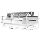 Canapea extensibilă OPERA 3 locuri 230 cm, Opțiuni culoare - Maroom