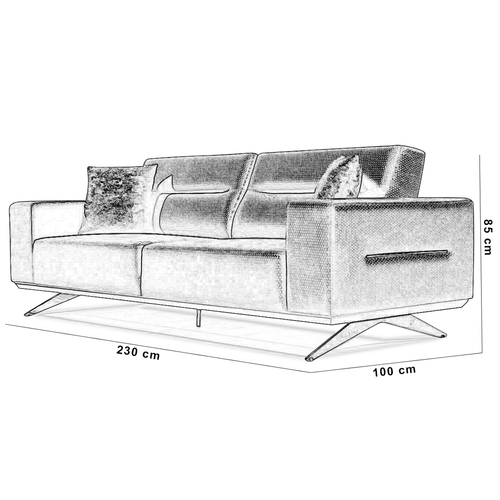 Canapea extensibilă OPERA 3 locuri 230 cm, Opțiuni culoare - Maroom