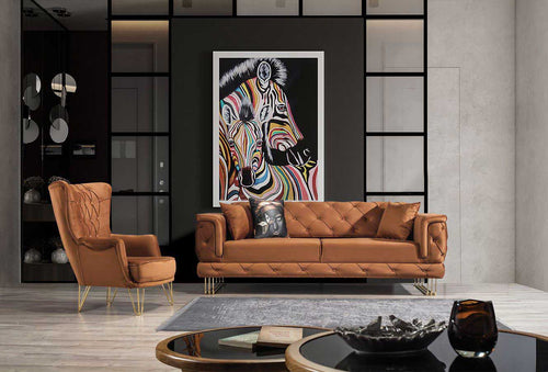 Canapea extensibilă TOSCA 3 locuri 220 cm, material:Catifea, picioarelor:Metal, setul 1 canapea 1 fotoliu