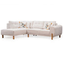 Colțar Extensibil 3+1 locuri BAHAMA 295 x 195 cm , picioarelor: Lemn, material: stofa