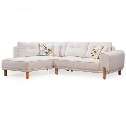 Colțar Extensibil 3+1 locuri BAHAMA 295 x 195 cm , picioarelor: Lemn, material: stofa