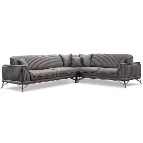 Colțar Extensibil 6 locuri MAGNUM 300 x 260 cm , material: Catifea, picioarelor: metal ,