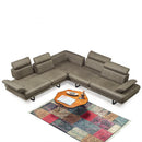 Colțar Extensibil 6 locuri TERRA 305 x 270 cm , Țesătură cu aspect de piele, Tipul picioarelor: Metal ,     din sus 