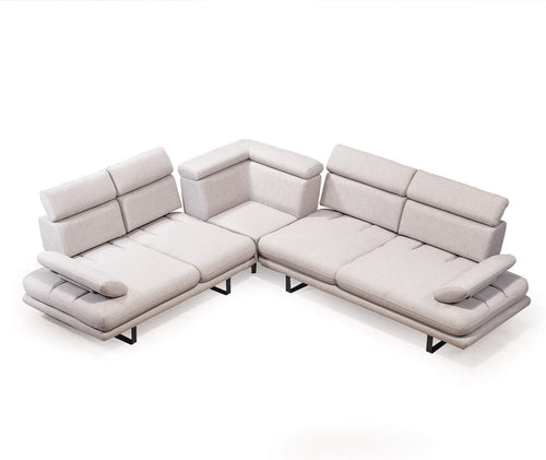 Colțar Extensibil 6 locuri TERRA 305 x 270 cm , Țesătură cu aspect de piele, Tipul picioarelor: Metal ,