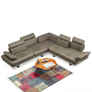 Colțar Extensibil 6 locuri TERRA 305 x 270 cm , Țesătură cu aspect de piele, Tipul picioarelor: Metal ,      