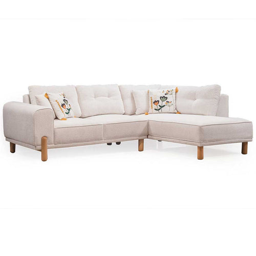 Colțar Extensibil 3+1 locuri BAHAMA 295 x 195 cm , picioarelor: Lemn, material: stofa