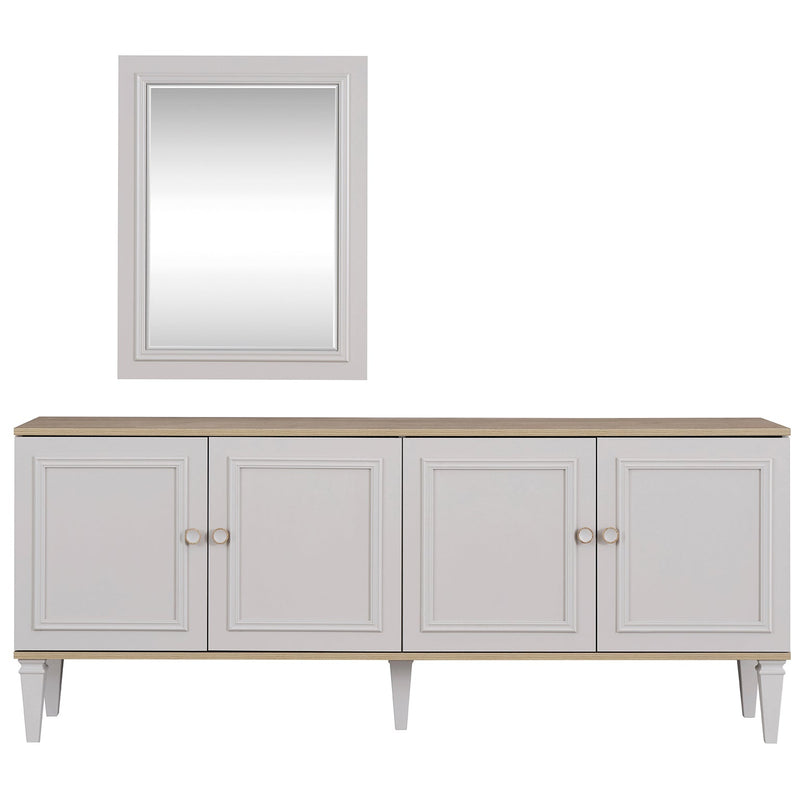 Comodă cu oglindă BRENNA 4 uși 200 x 81 cm - Maroom