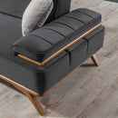 Canapea extensibilă 3 locuri AVIVA 235 cm, picioare:  lemn ,  textura Catifea,    detalie din drepta